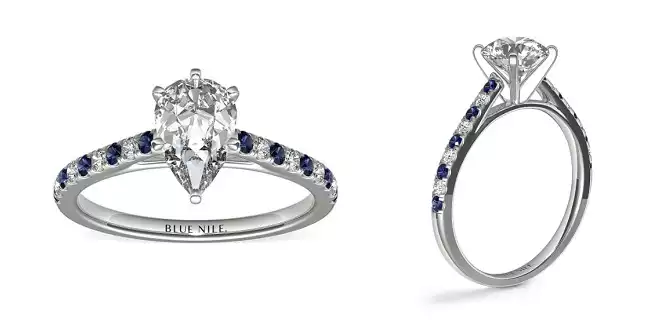 Riviera Sapphire and Diamond Micropave Promise Ring