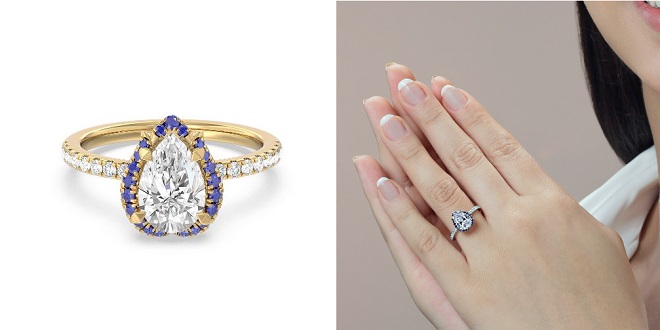 Something Blue Lily of the Nile Halo Promise Ring