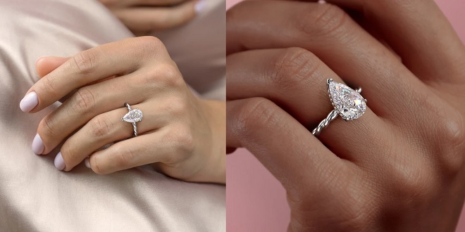 The Alice Solitaire Teardrop Engagement Ring