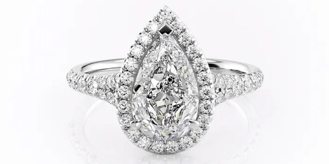 The Miley Halo Moissanite Engagement Ring