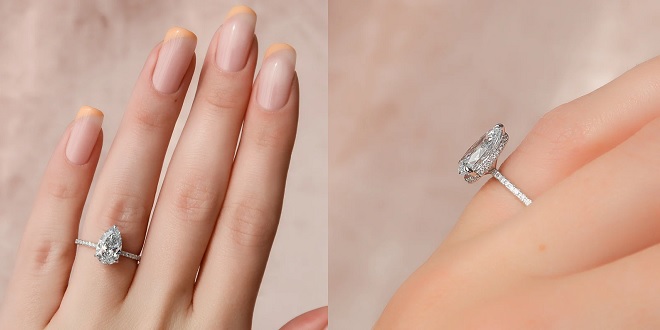 The Pave Alex Teardrop Engagement Ring