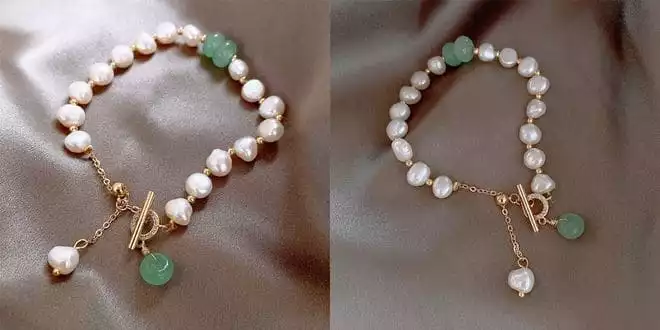 Jade Pearl Charm Bracelet