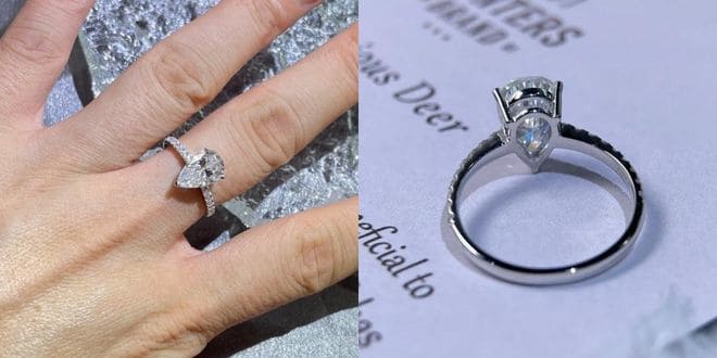 Pave Moissanite Handmade Engagement Ring