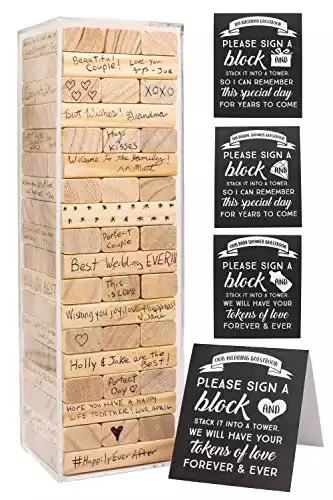 Wooden Jenga Sign-In Blocks With Acrylic Case