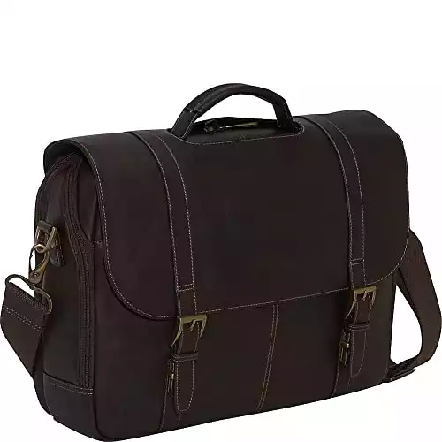 Colombian Leather Flap-Over Messenger Bag