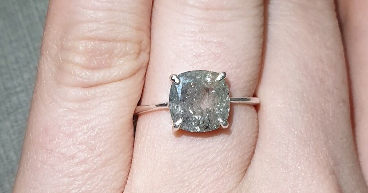Rare Salt and Pepper Diamond Ring