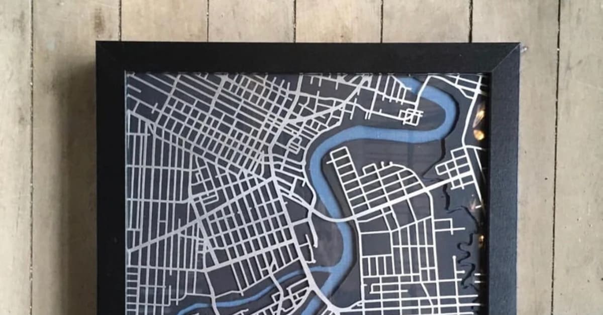 Laser Cut City Map Wall Art