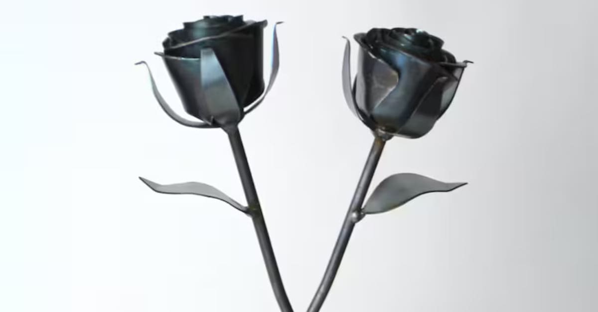 Two Become One Metal Rose